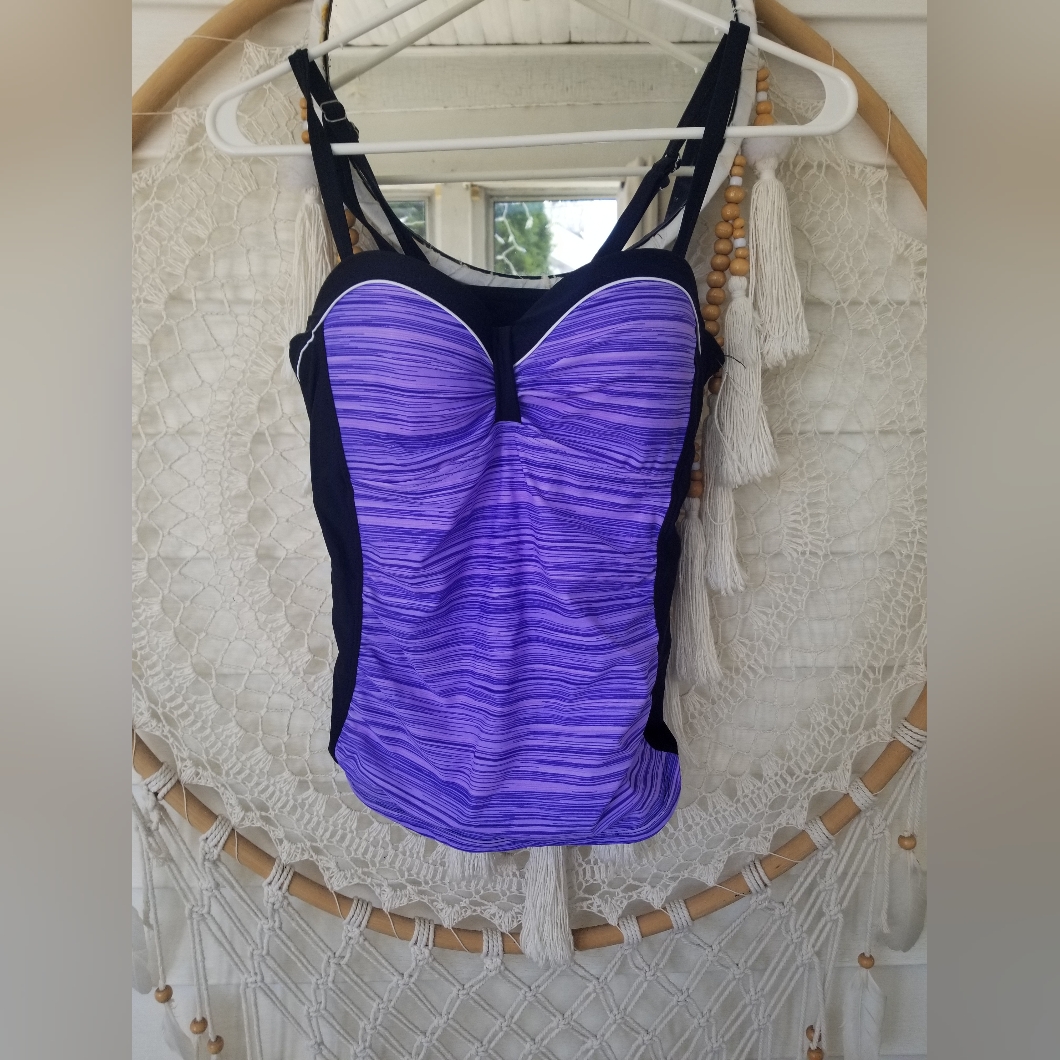 Gerry Purple/Black Push Up Tankini Size M